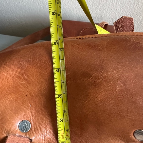 Vintage Handmade Tan Leather Backpack Unisex